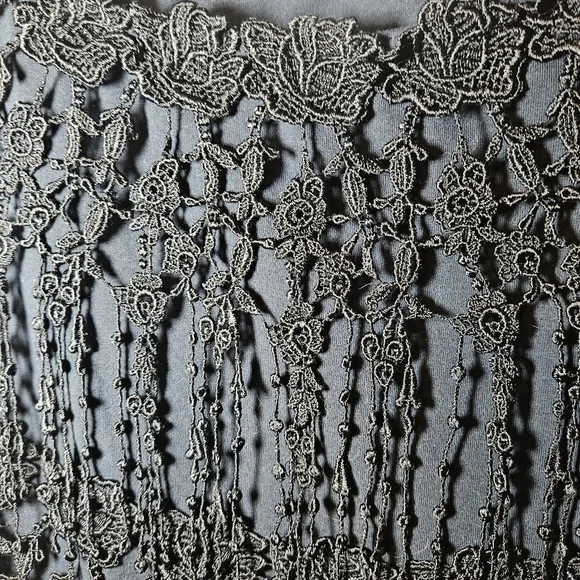 Vintage Black Embroidered Lace Top - Picture 3 of 6